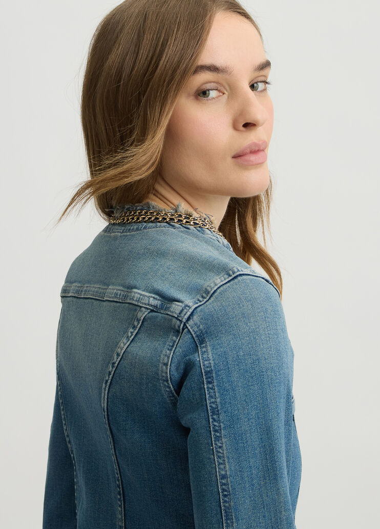 Denim jacket with chain detailing blue denim Liu Jo - large image number 4 Denim jacket with chain detailing blue denim Liu Jo - large image number 4