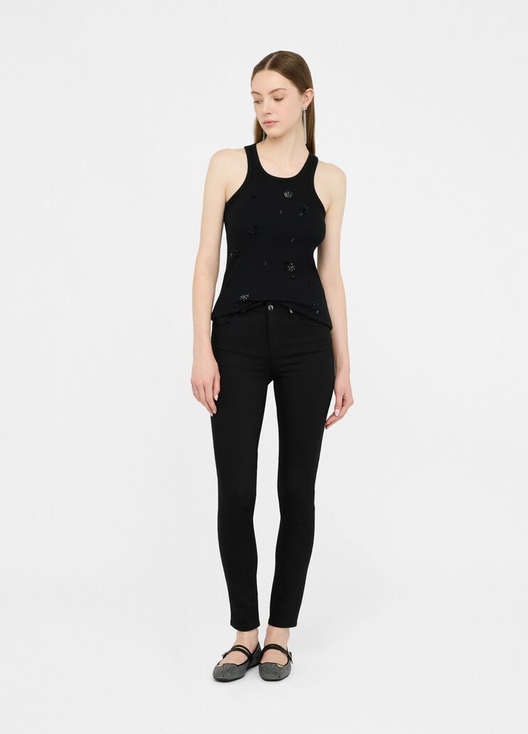 Pantalon skinny orné de pierres noir Liu Jo - medium Pantalon skinny orné de pierres noir Liu Jo - medium
