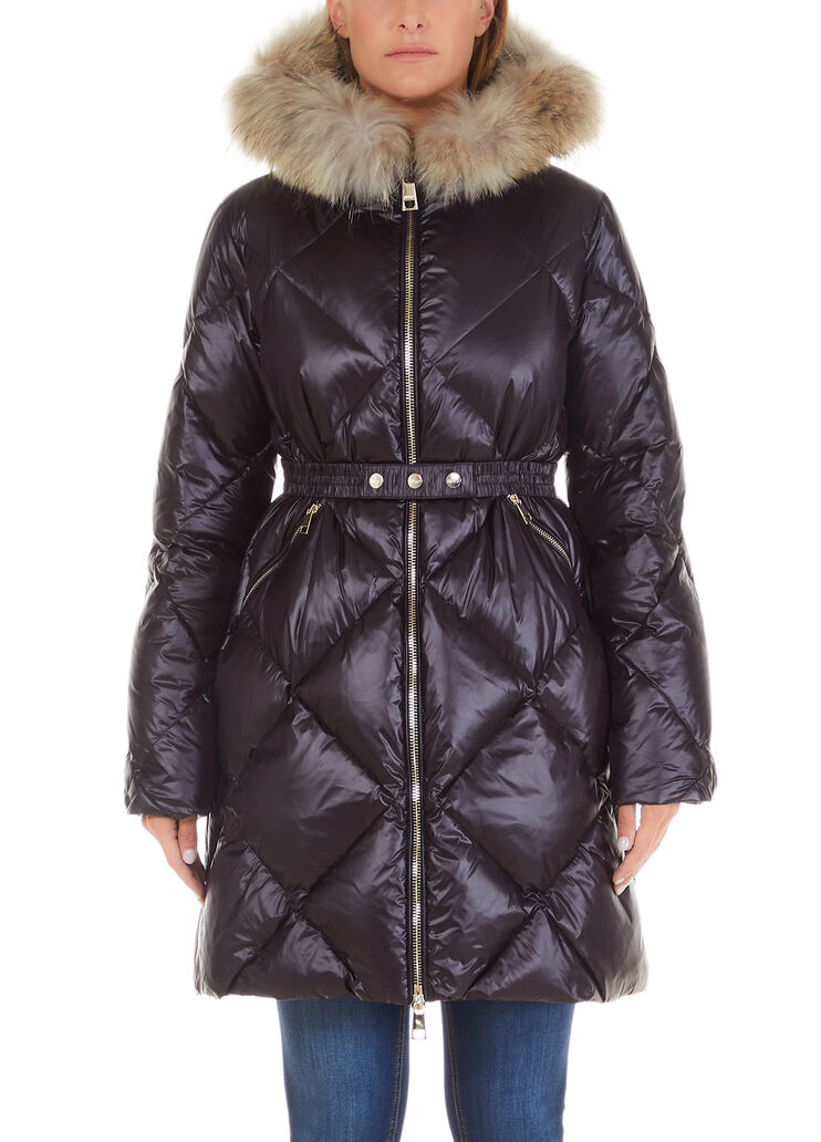 Piumino con dettaglio in pelliccia nero Liu Jo - large image number 0