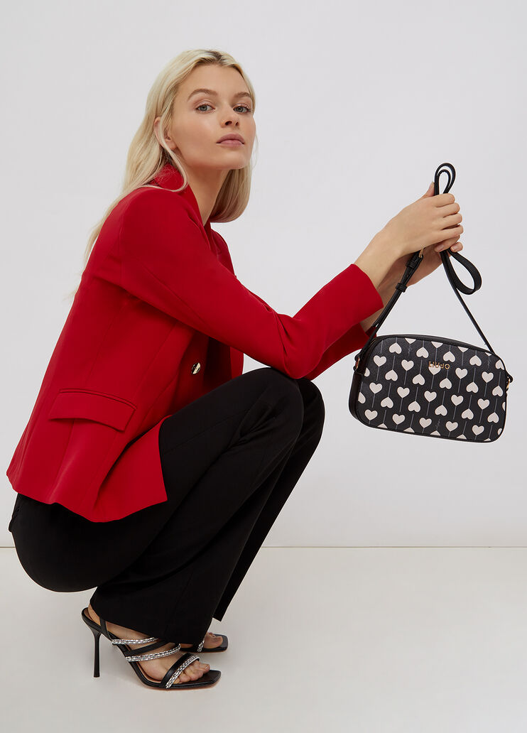 Экологичная сумка через плечо с сердечками чёрный Liu Jo - large image number 1