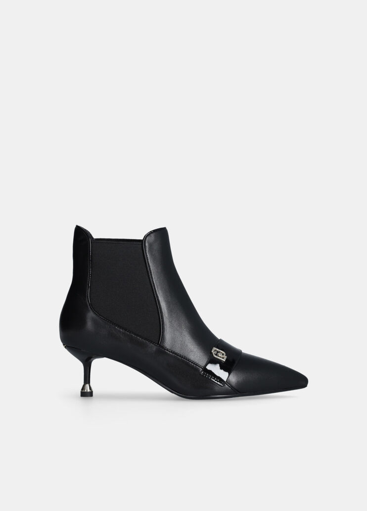 Leather ankle boot with low heel black Liu Jo - large image number 0 Leather ankle boot with low heel black Liu Jo - large image number 0