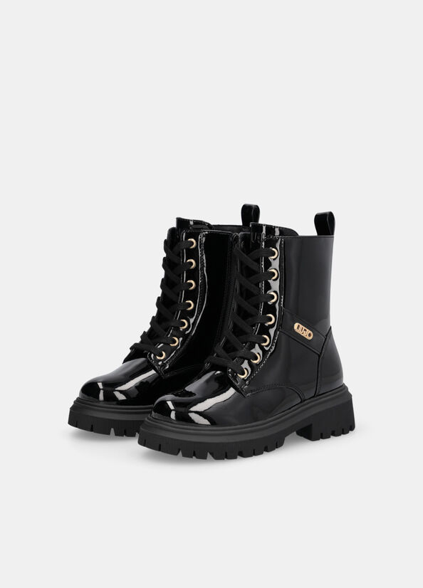 Glitter patent leather combat boots black Liu Jo - large image number 1