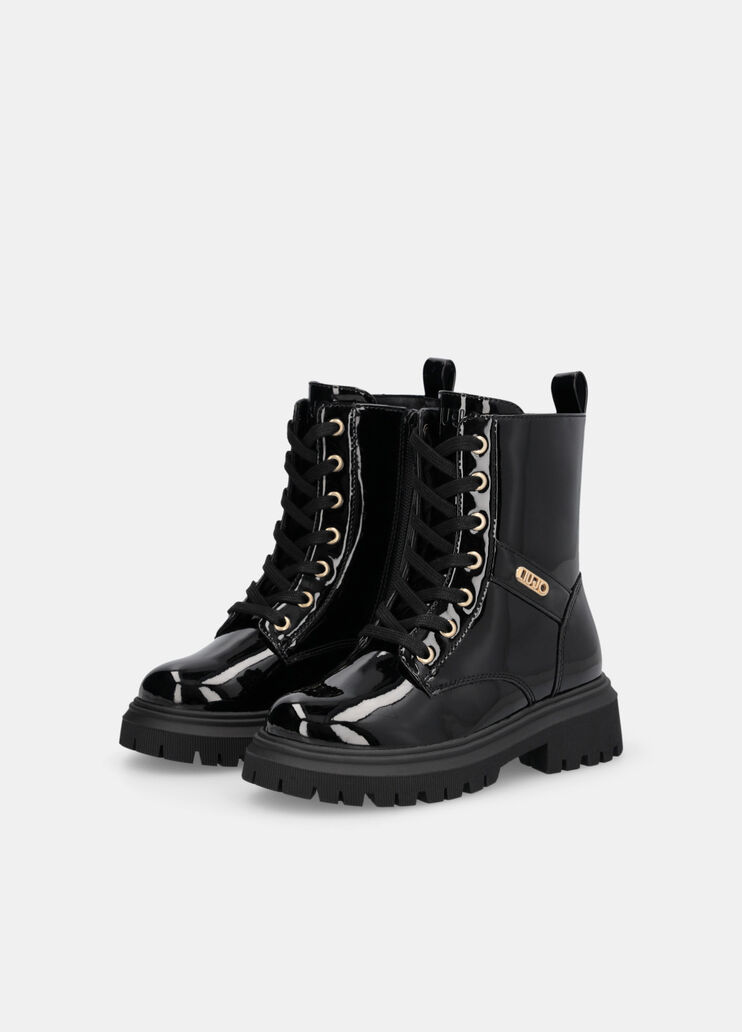 Glitter patent leather combat boots black Liu Jo - medium Glitter patent leather combat boots black Liu Jo - medium