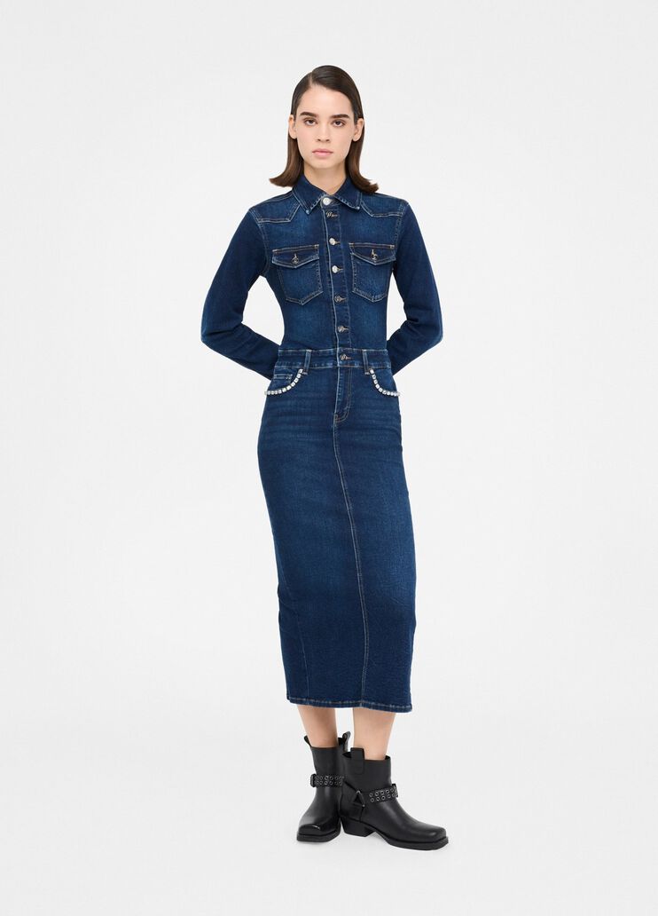 Denim shirt dress dark blue denim Liu Jo - large image number 0