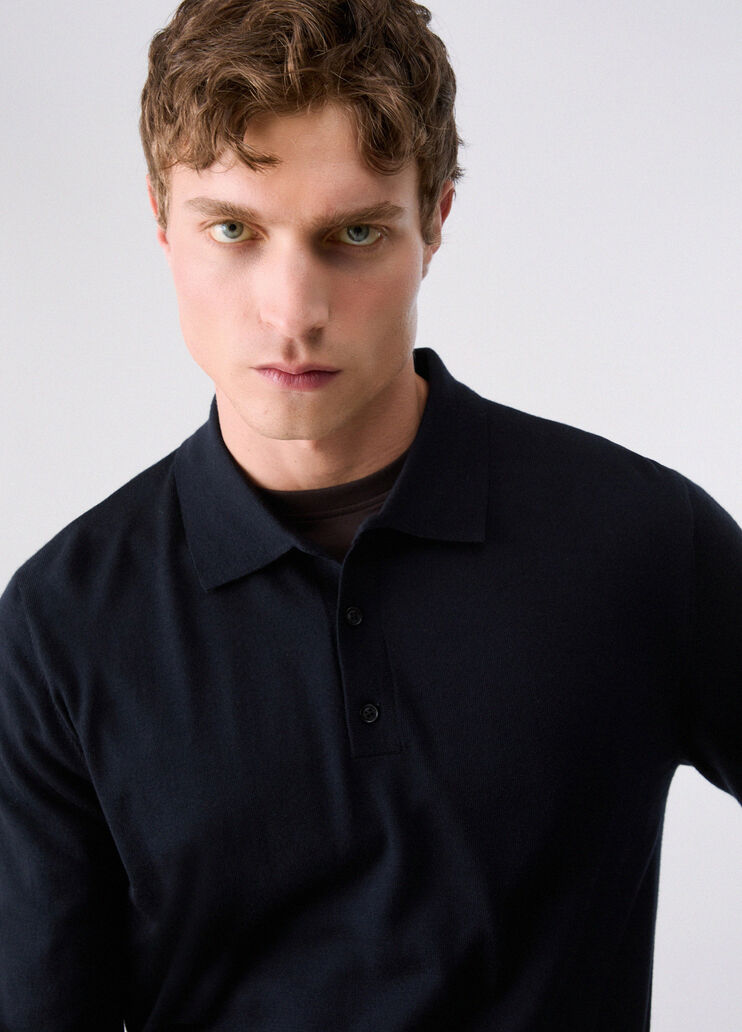 Merino Wool Polo dark blue Liu Jo - medium