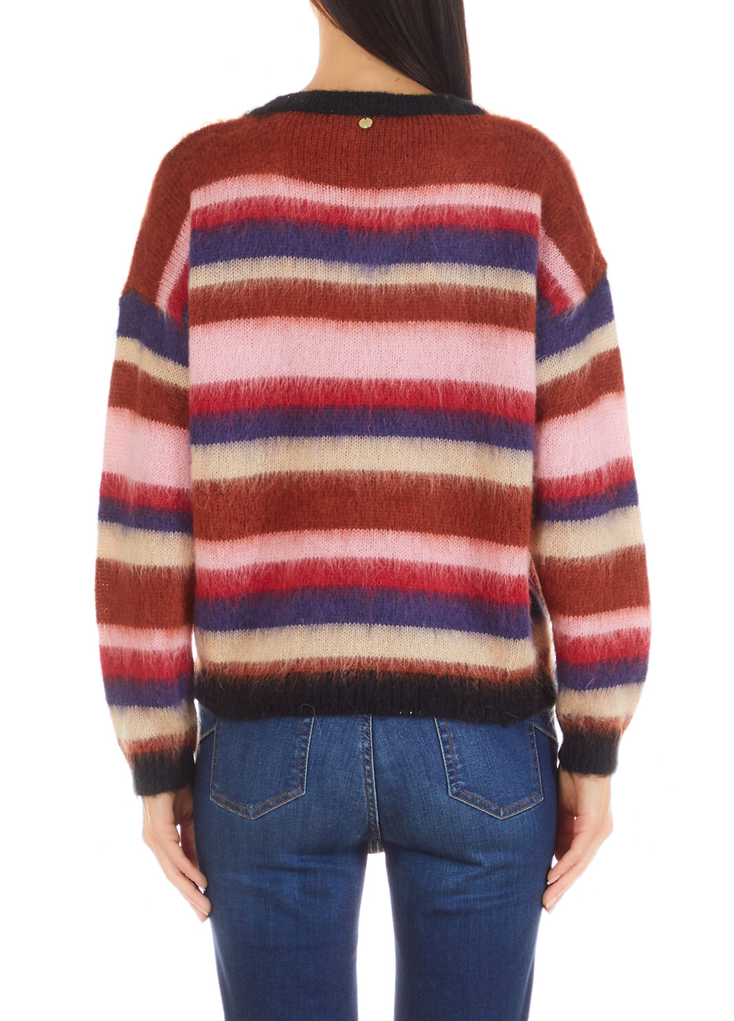 Pull en mohair m&eacute;lang&eacute; rayures Liu Jo - large image number 1