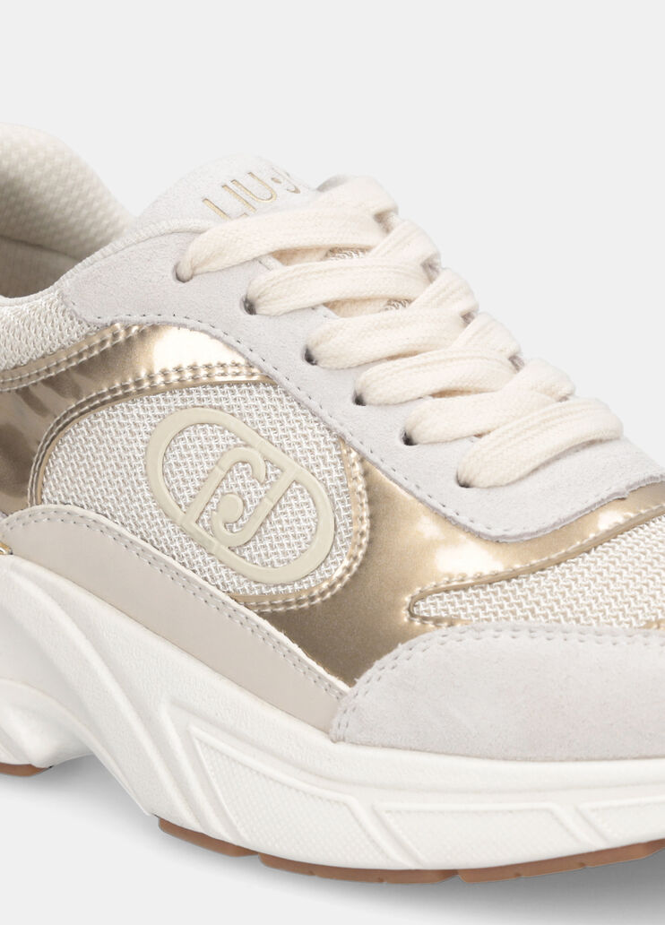 Suede and mesh sneakers white Liu Jo - large image number 6 Suede and mesh sneakers white Liu Jo - large image number 6
