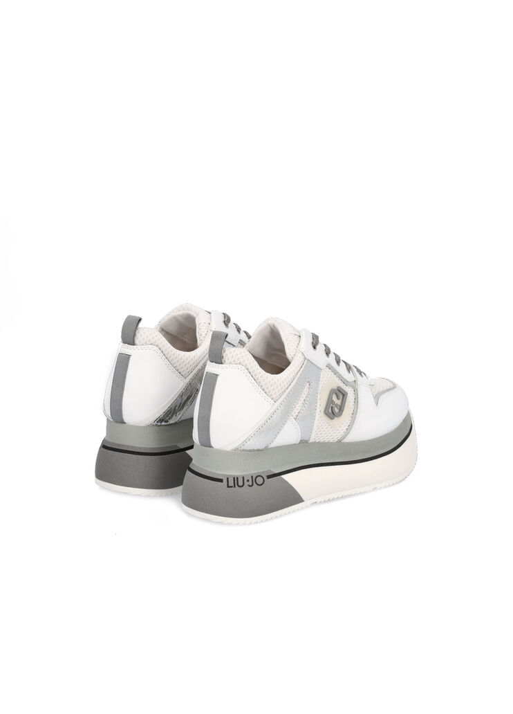 Crackle-effect super-platform sneakers white/silver Liu Jo - large image number 2 Crackle-effect super-platform sneakers white/silver Liu Jo - large image number 2