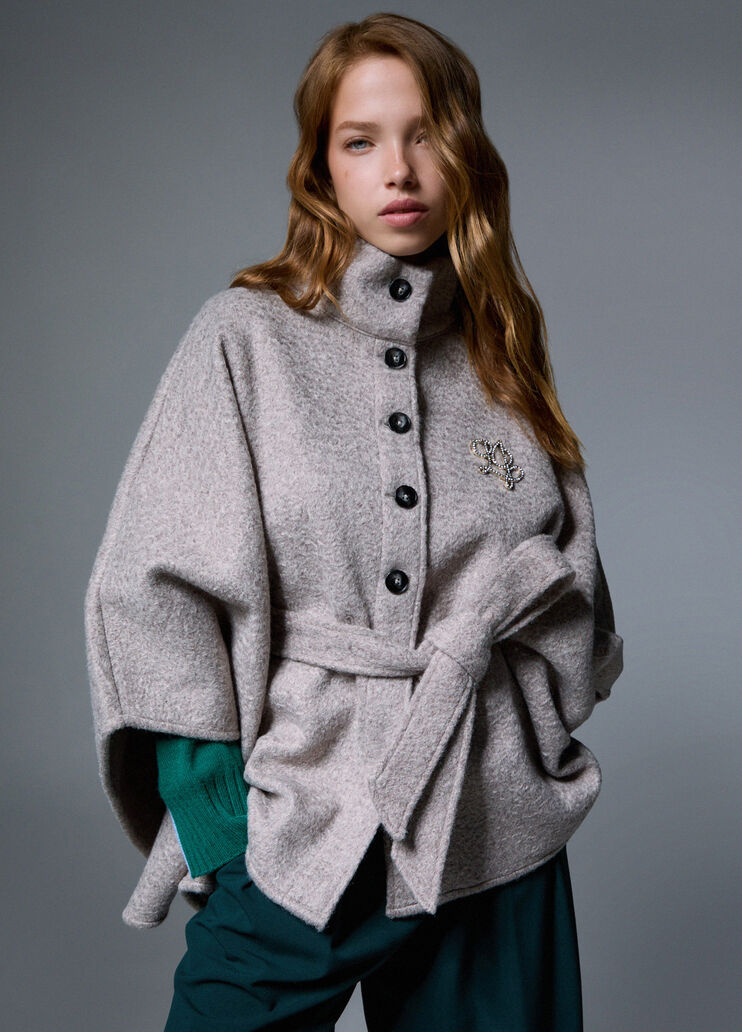 Poncho mit G&uuml;rtel Eisgrau Liu Jo - medium