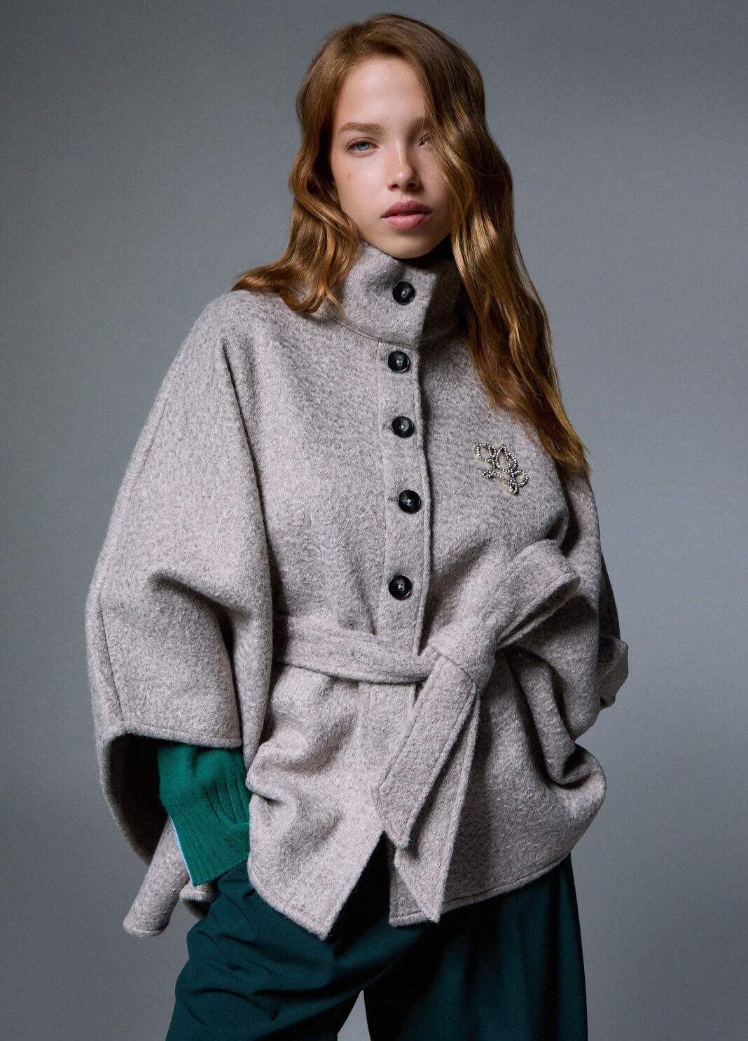 Poncho mit G&uuml;rtel Eisgrau Liu Jo - large image number 2