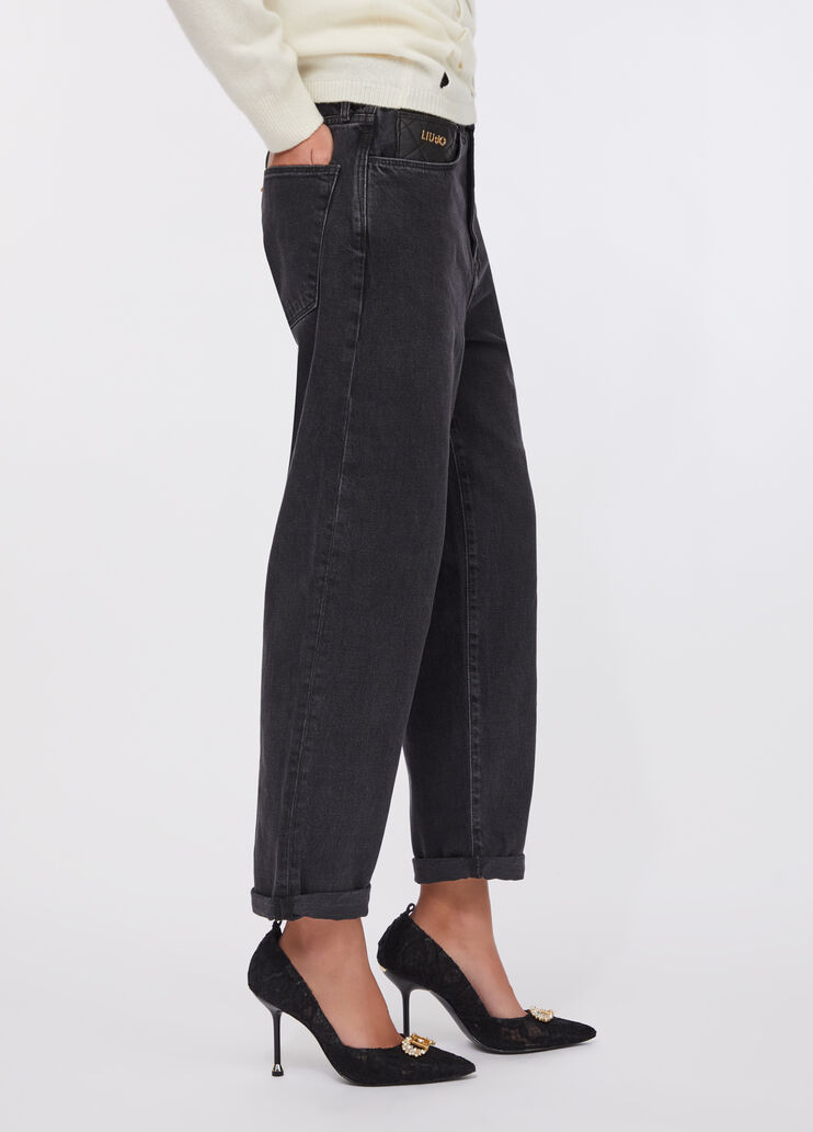 Boyfriend jeans with quilted pocket black denim Liu Jo - medium