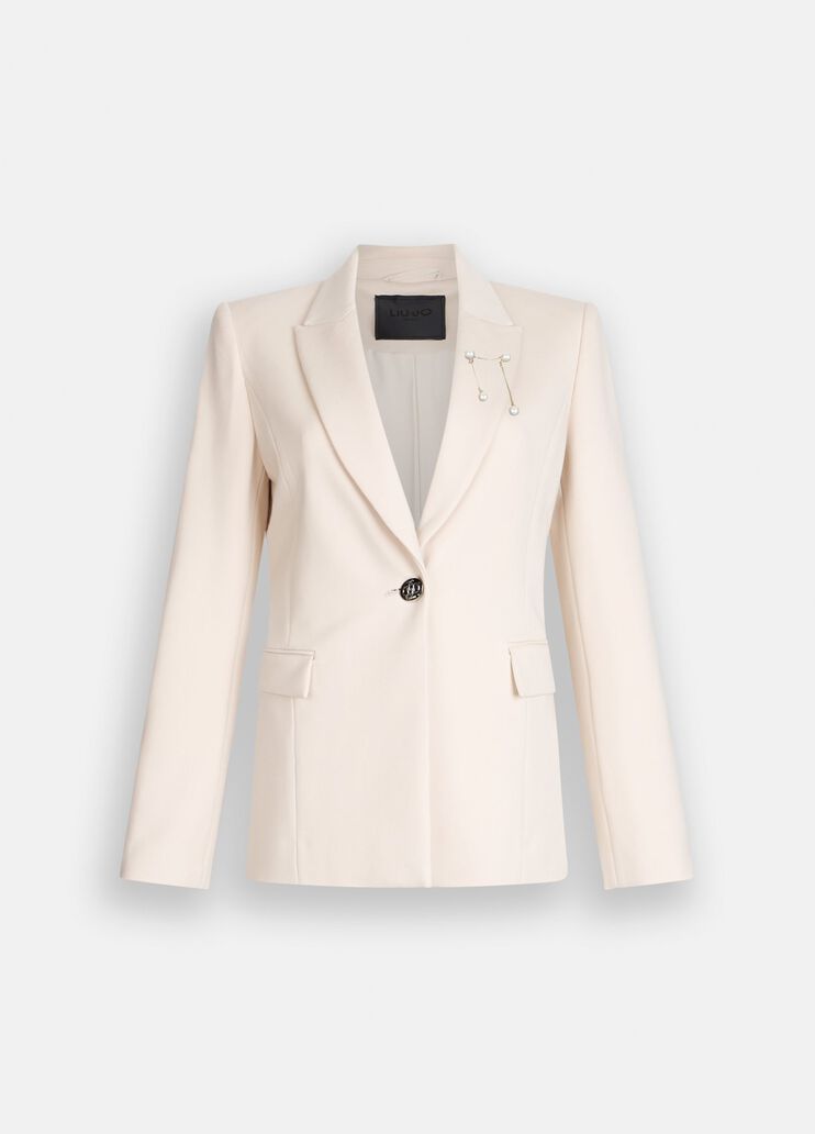 Blazer mit Schmuckbrosche Weiß Liu Jo - medium Blazer mit Schmuckbrosche Weiß Liu Jo - medium