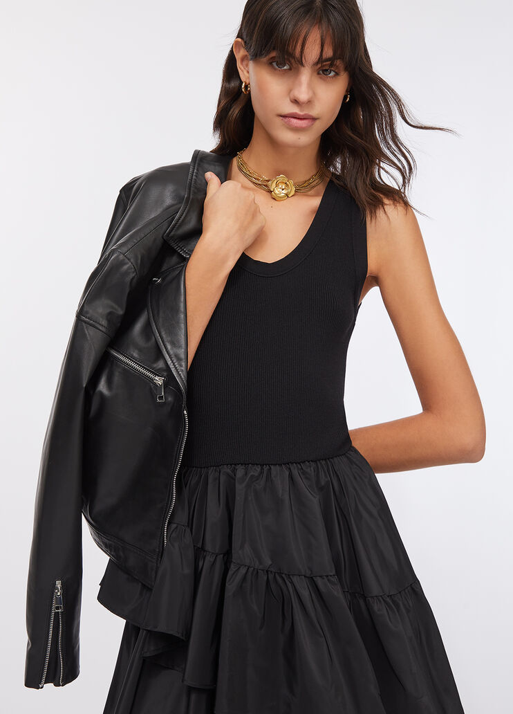 Robe asymétrique à volants noir Liu Jo - large image number 2