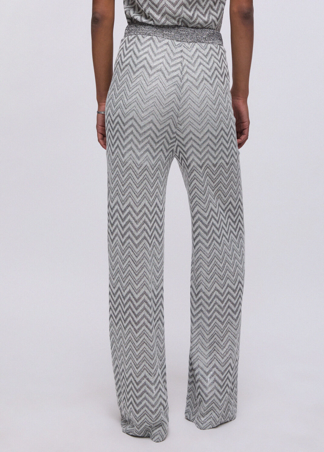 Chevron knit trousers grey Liu Jo - large image number 1