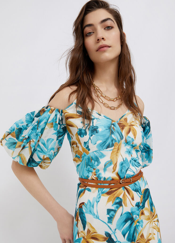 Длинное платье с ремнём тропический принт Liu Jo - large image number 2