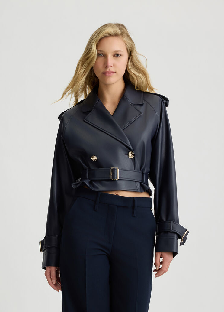 Double-breasted biker jacket dark blue Liu Jo - medium Double-breasted biker jacket dark blue Liu Jo - medium