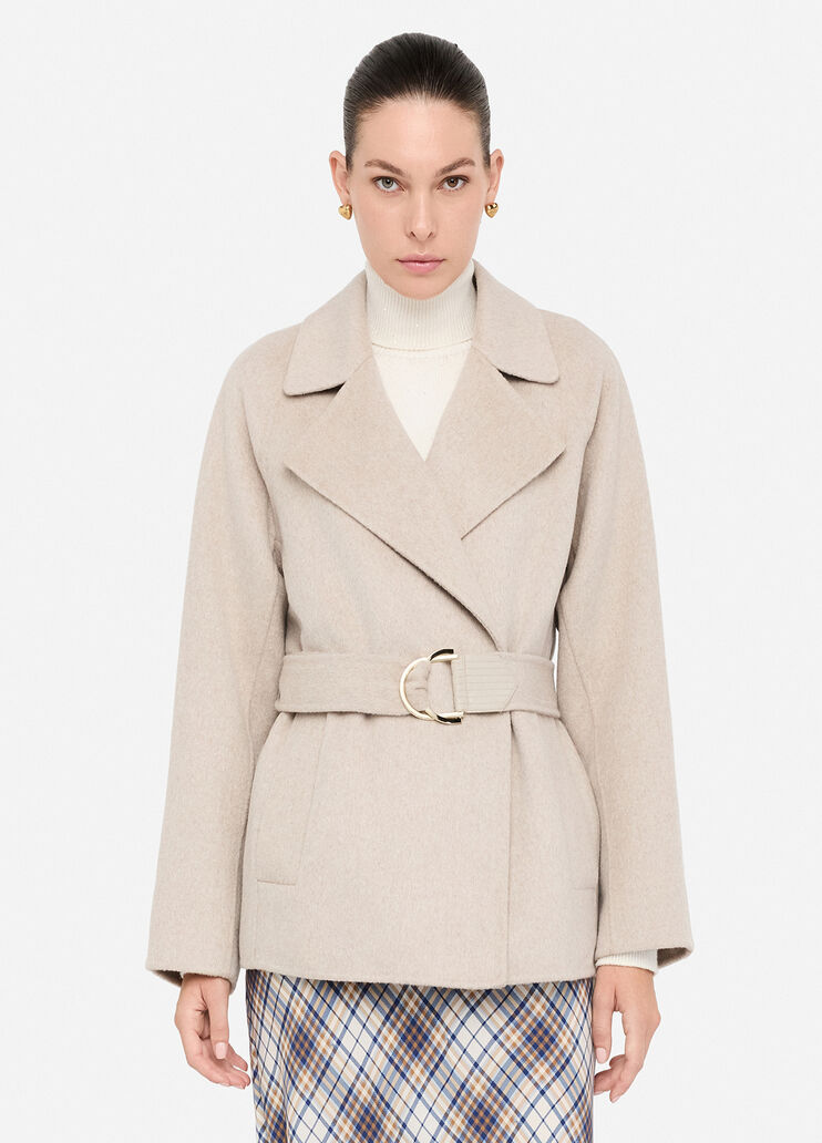 Шерстяное пальто с поясом бежевый Liu Jo - large image number 0 Шерстяное пальто с поясом бежевый Liu Jo - large image number 0