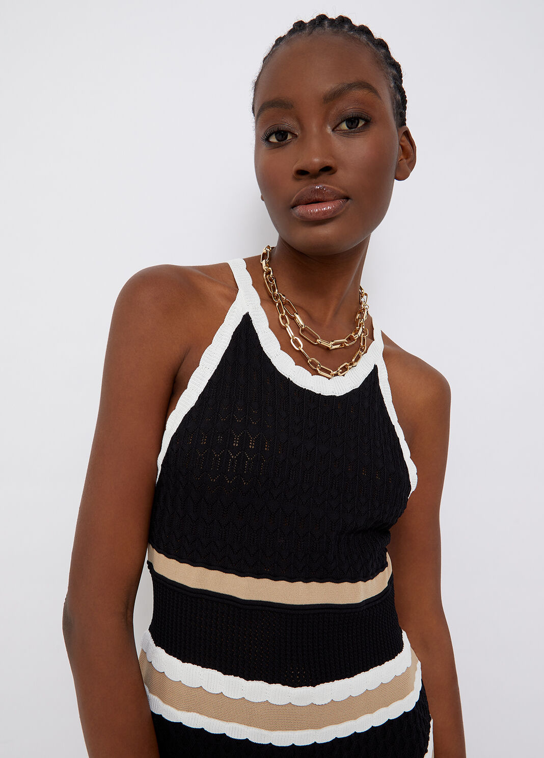 H&auml;kelkleid Schwarz/Camel/Wei&szlig; Liu Jo - large image number 2