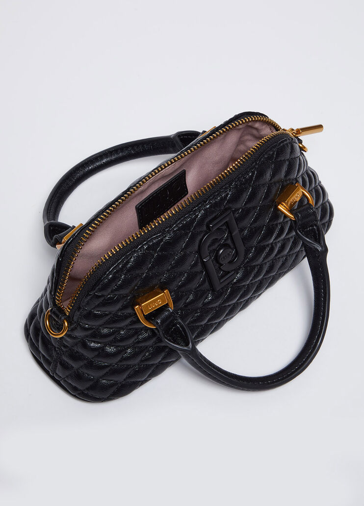 Kleine Tasche aus glänzendem Matelassé Schwarz Liu Jo - large image number 5