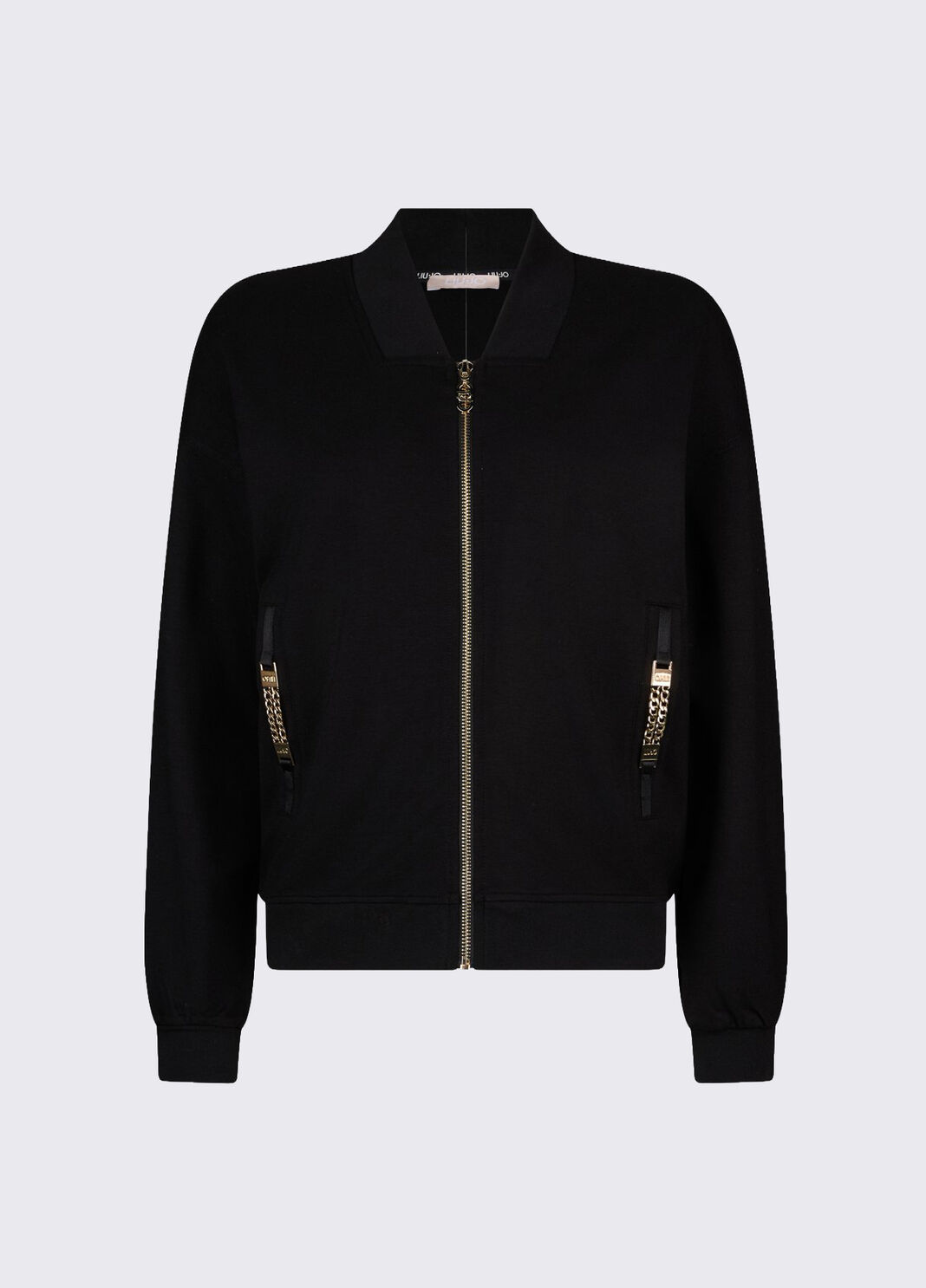 Sweatshirt with zip and chain details black Liu Jo - large image number 6