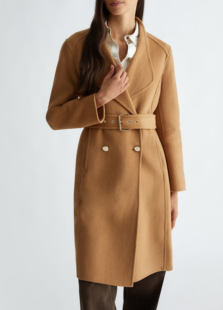 Double-breasted wool-blend coat sand Liu Jo - medium Double-breasted wool-blend coat sand Liu Jo - medium