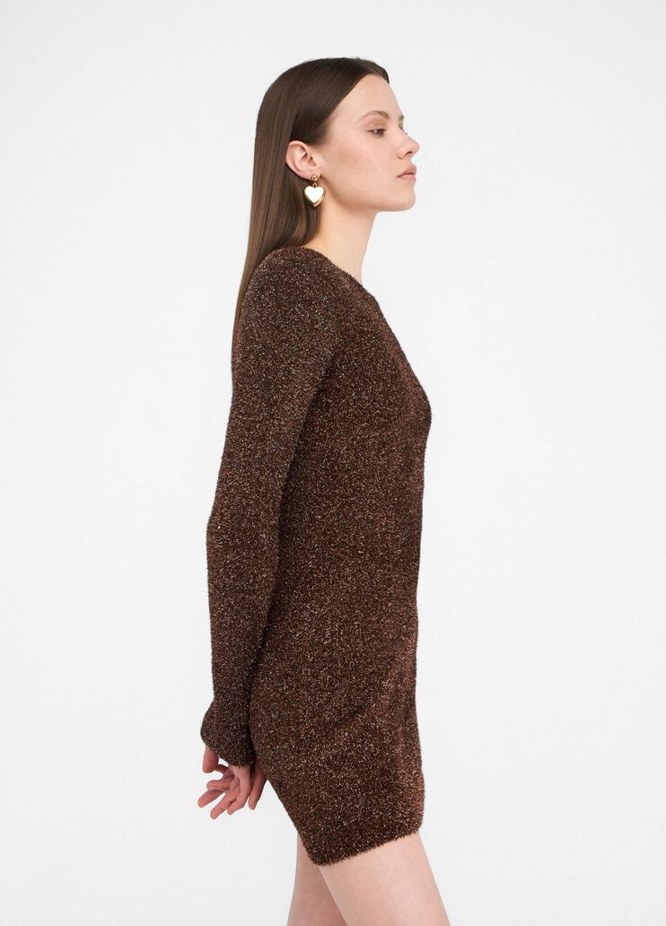 Knit dress with shoulder pads rust Liu Jo - large image number 3 Knit dress with shoulder pads rust Liu Jo - large image number 3