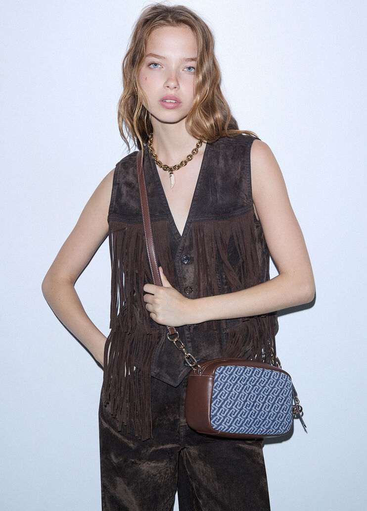 Medium crossbody bag denim-effect blue denim Liu Jo - medium