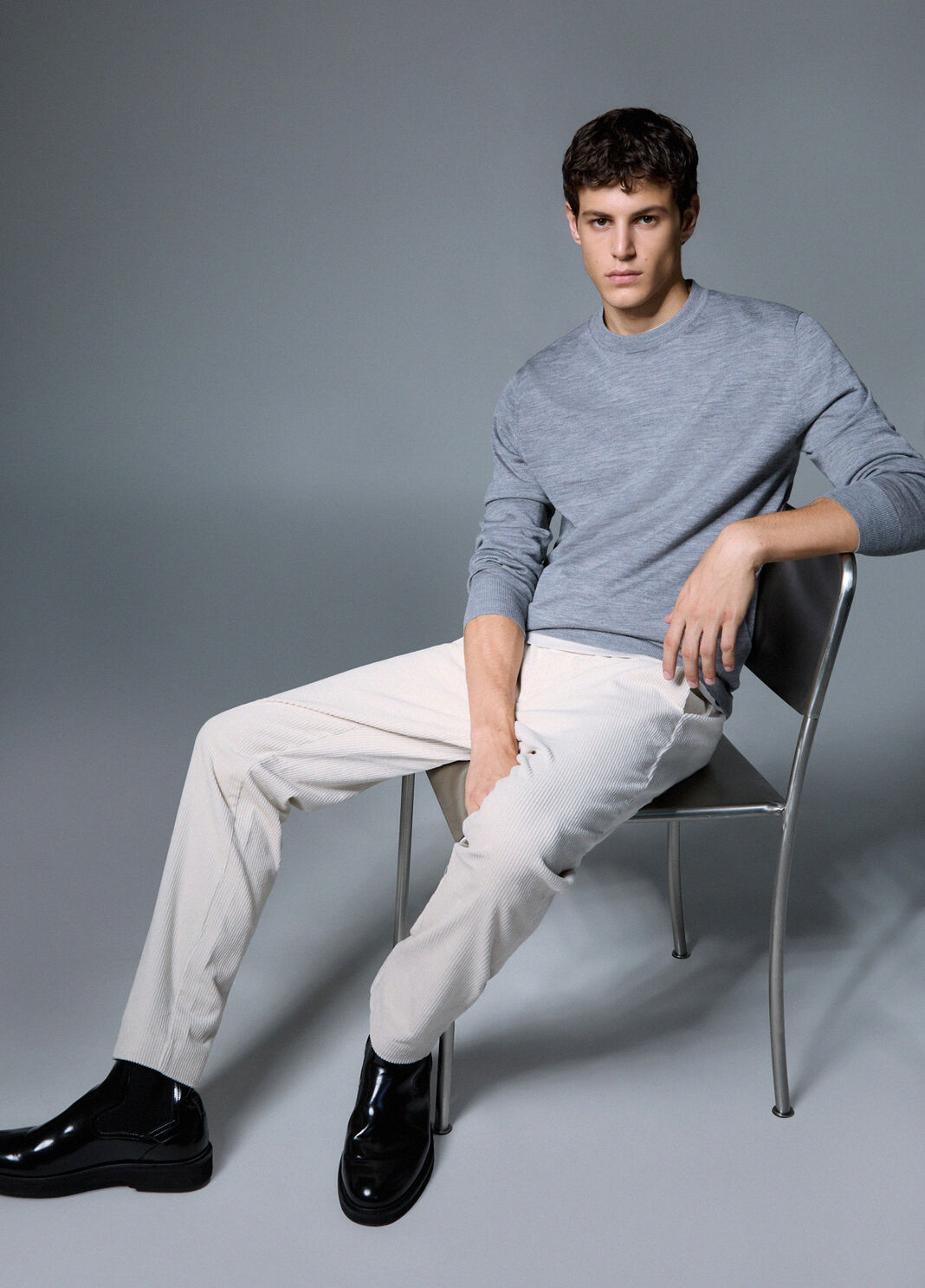 Slim trousers fit in velvet white Liu Jo - large image number 3