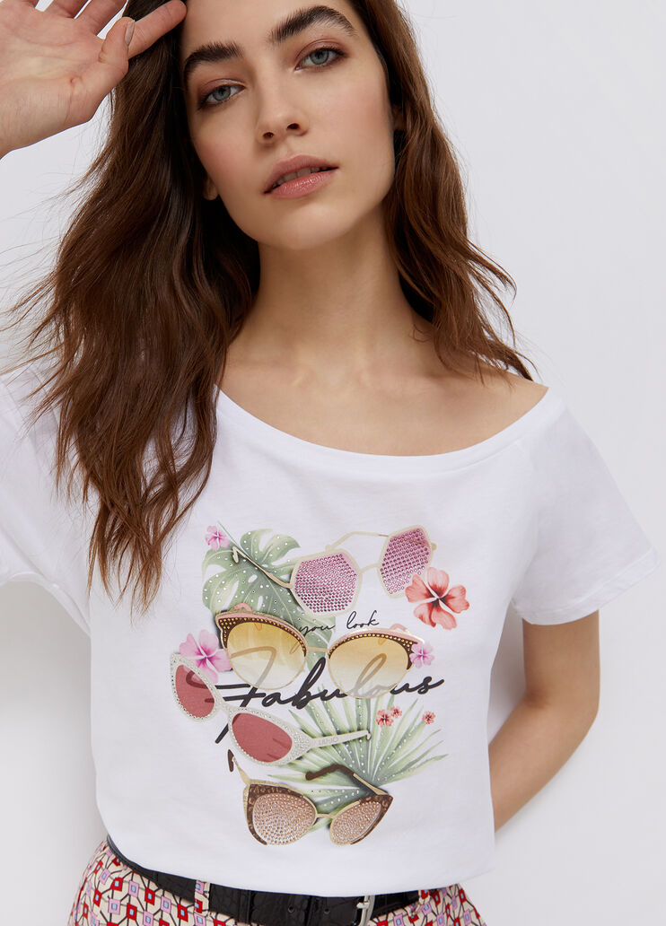 Eco-friendly T-shirt with print white/fabulous Liu Jo - large image number 2