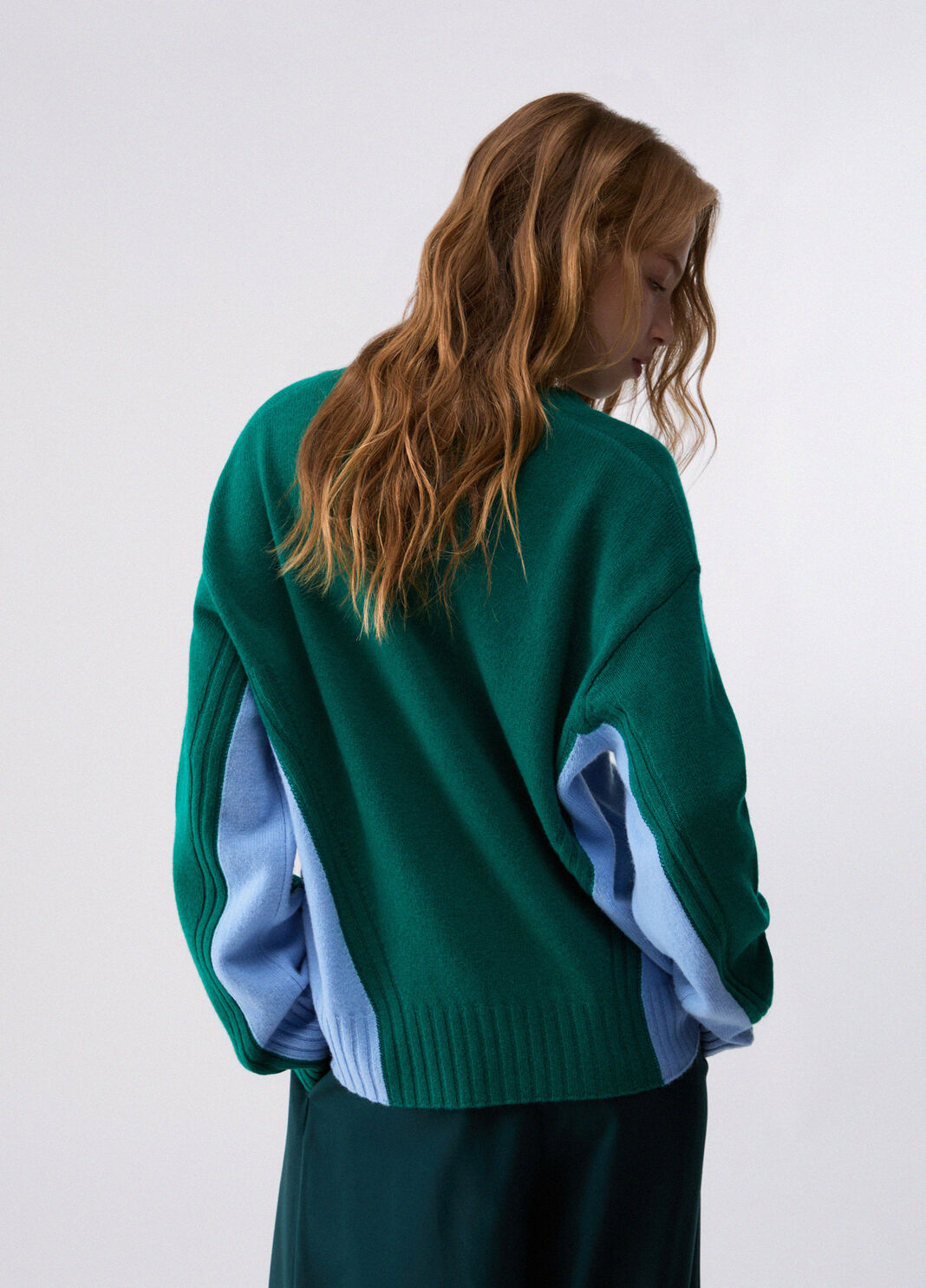 Knit colour-block in wool green Liu Jo - large image number 1