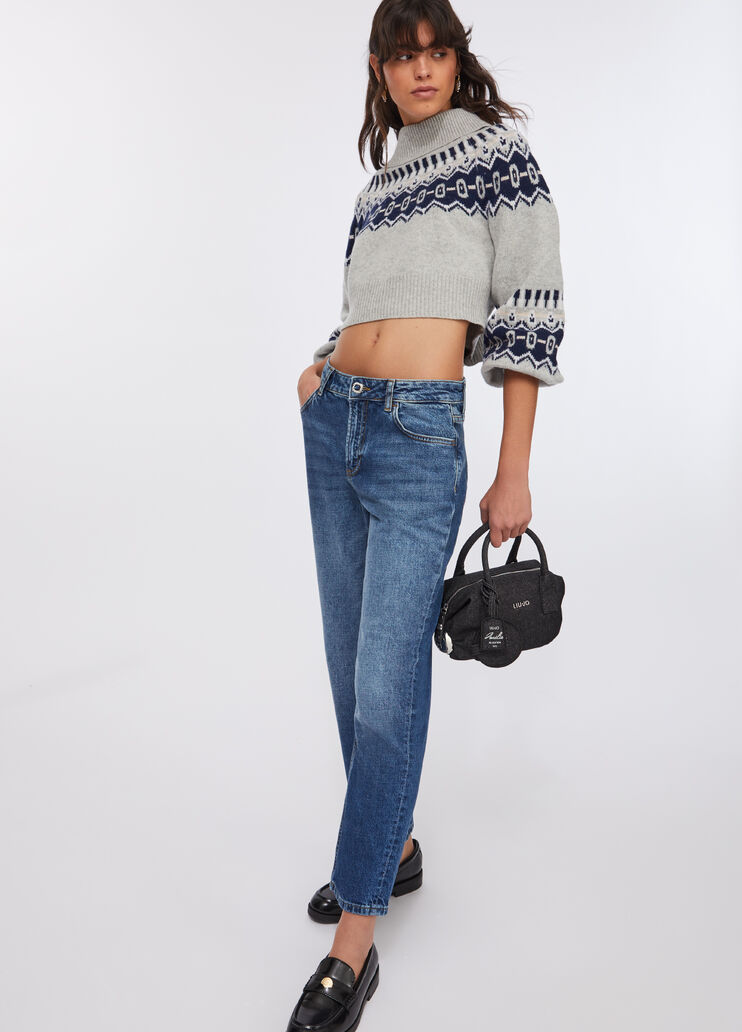 High-waisted straight-leg jeans blue denim Liu Jo - large image number 2
