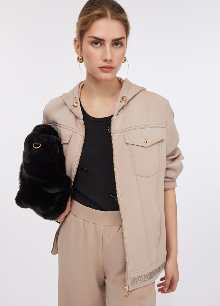 Jacke aus Scuba und Nylon Champagner Liu Jo - medium