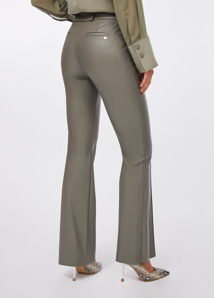 Coated fabric flared trousers asparagus Liu Jo - large image number 1 Coated fabric flared trousers asparagus Liu Jo - large image number 1