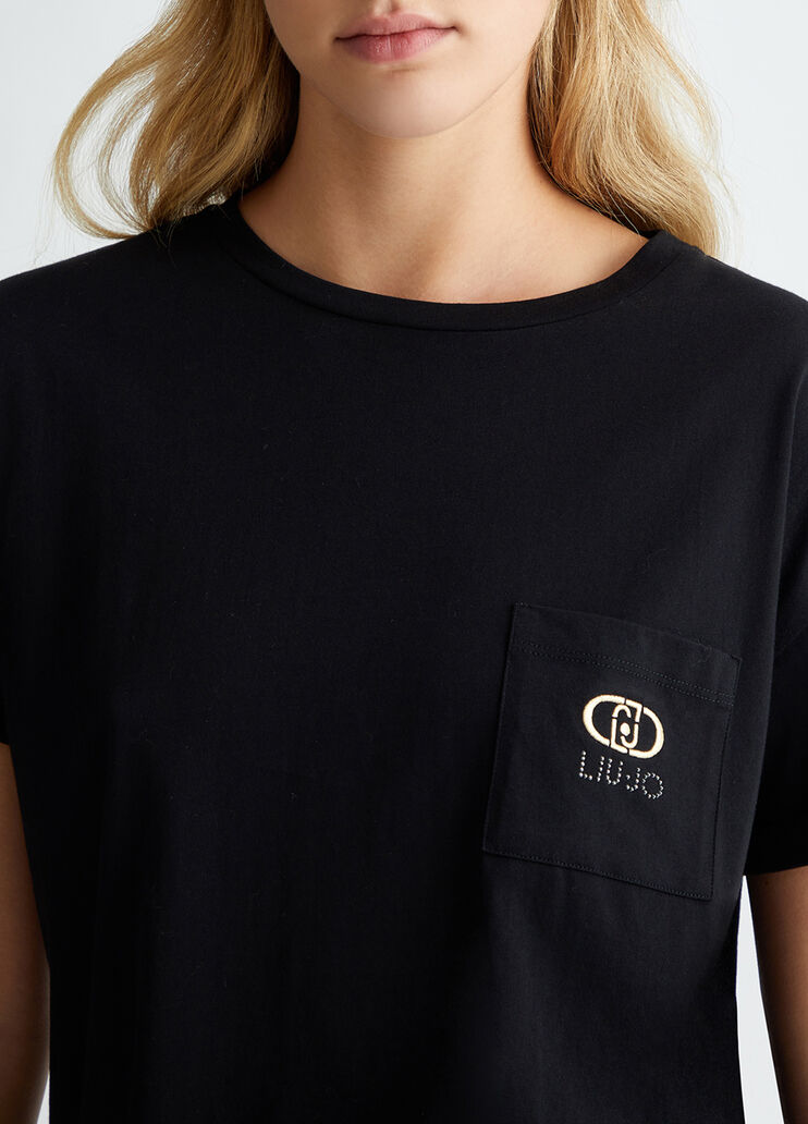 Jersey T-shirt with breast pocket black Liu Jo - large image number 2