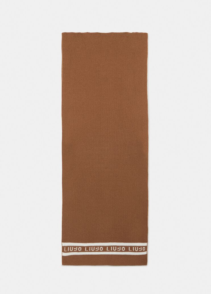 Schal mit Logo und Perlen Schokolade Liu Jo - large image number 3 Schal mit Logo und Perlen Schokolade Liu Jo - large image number 3