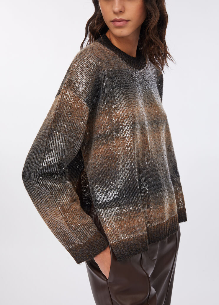 Jumper with sequins brown Liu Jo - large image number 3 Jumper with sequins brown Liu Jo - large image number 3