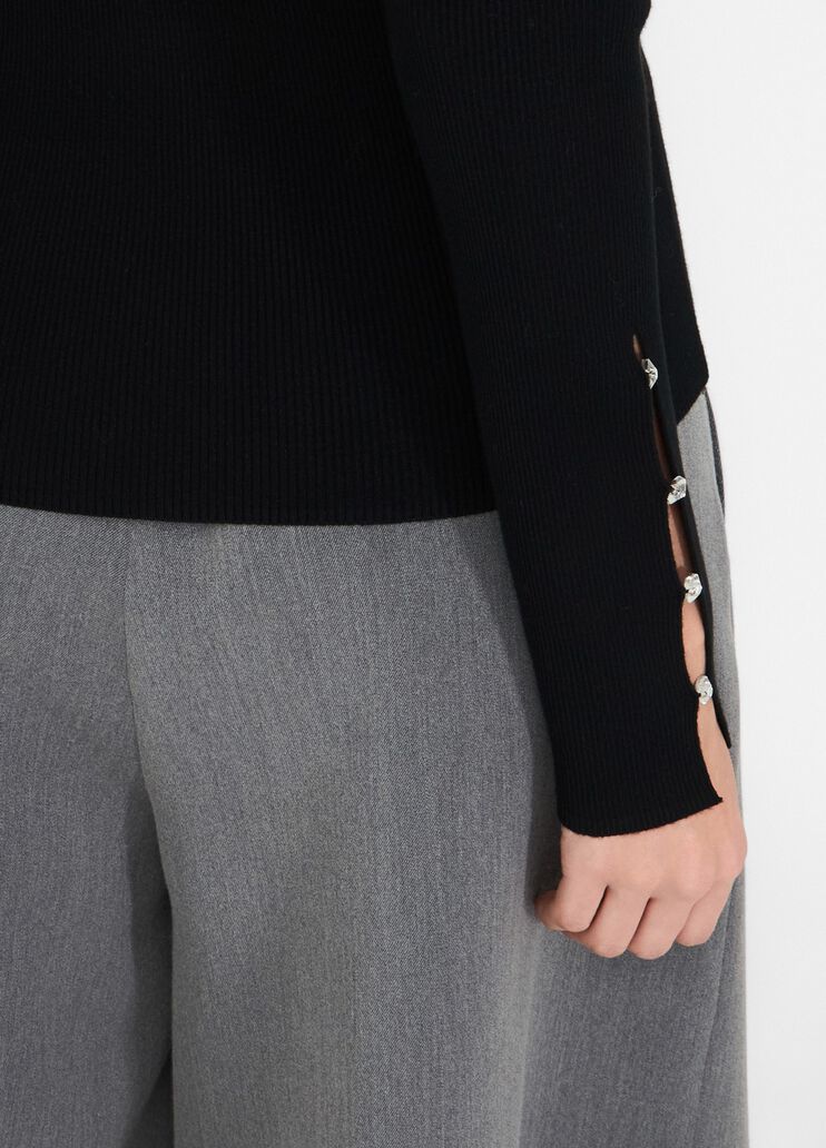 Poloshirt mit Schmucksteinbesatz Schwarz Liu Jo - large image number 4