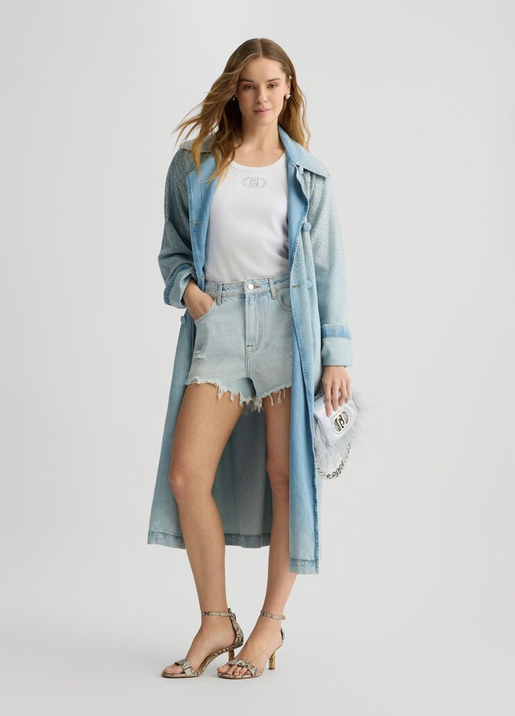 Denim shorts with gemstones Blue denim Liu Jo - medium Denim shorts with gemstones Blue denim Liu Jo - medium