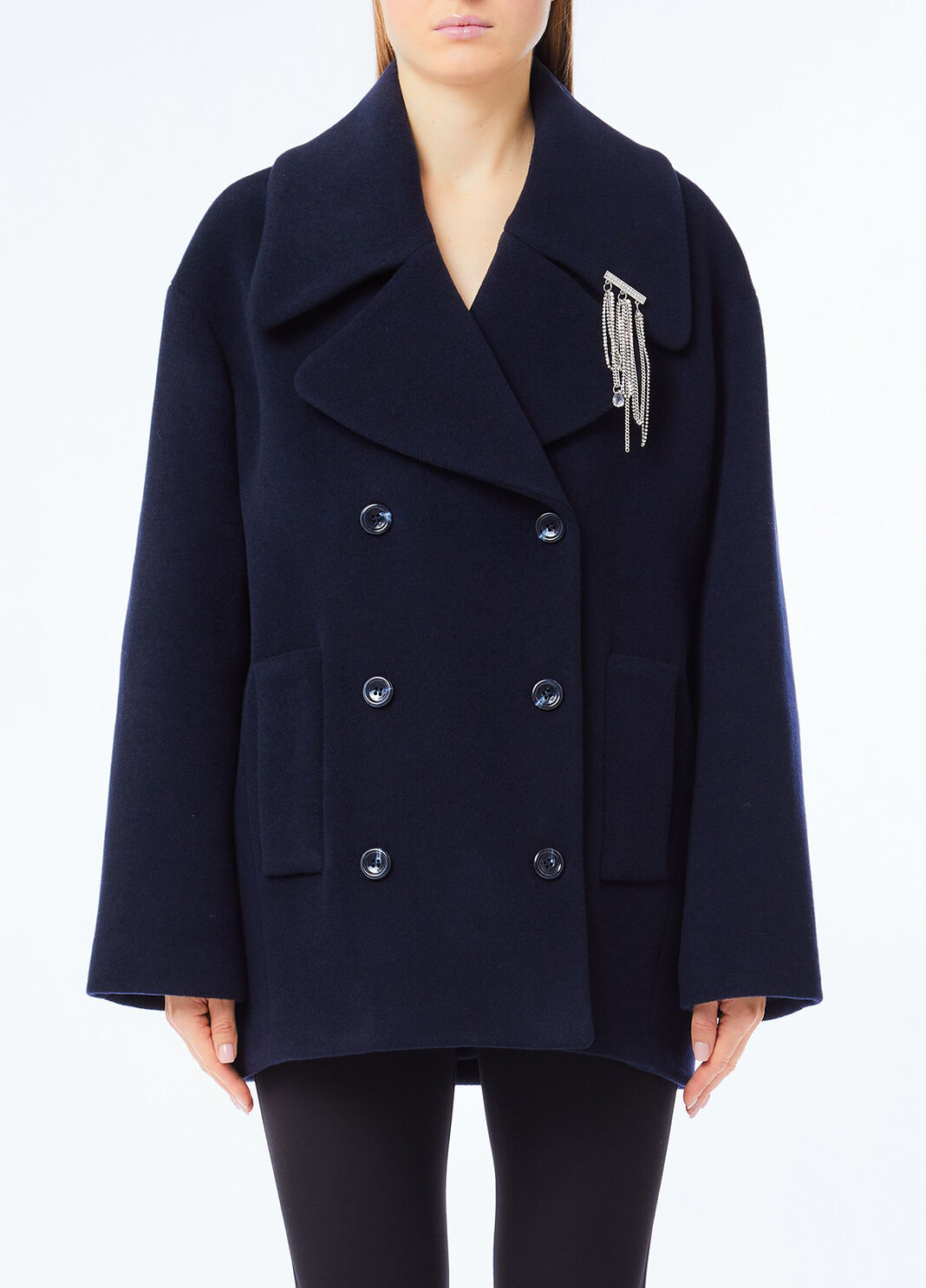 Peacoat Liu Jo Better in lana blu marino Liu Jo - large image number 0