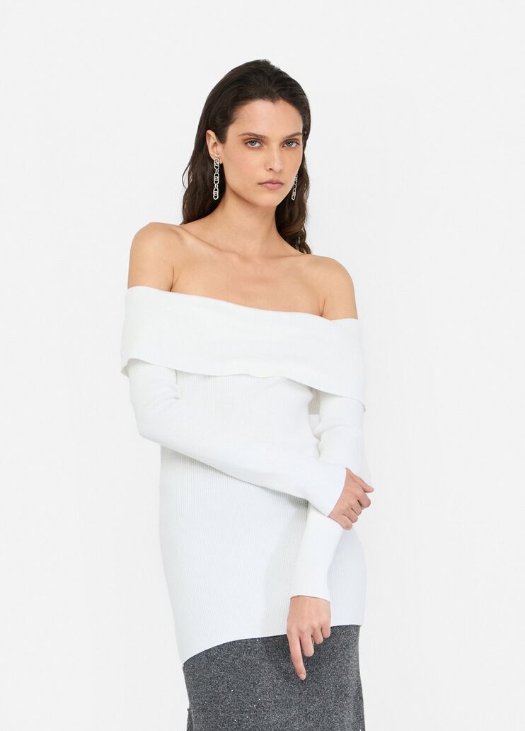 Jersey con hombros descubiertos blanco lana Liu Jo - large image number 2