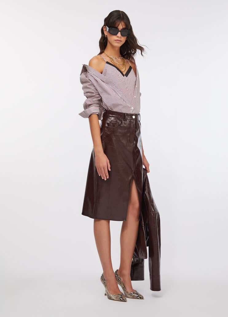 Полосатая рубашка из хлопка с топом белый Liu Jo - medium