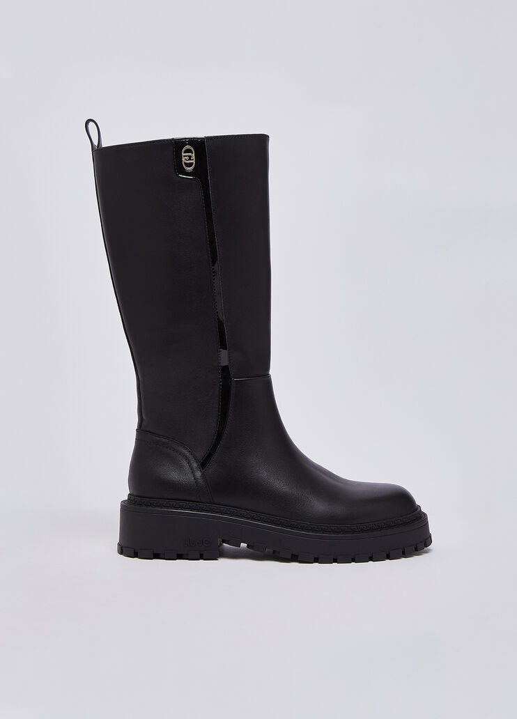 Hohe Stiefel aus Leder Schwarz Liu Jo - medium