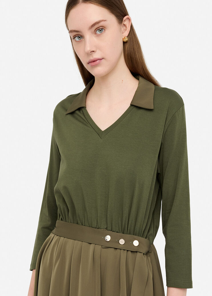 Midi dress with belt military green Liu Jo - medium Midi dress with belt military green Liu Jo - medium