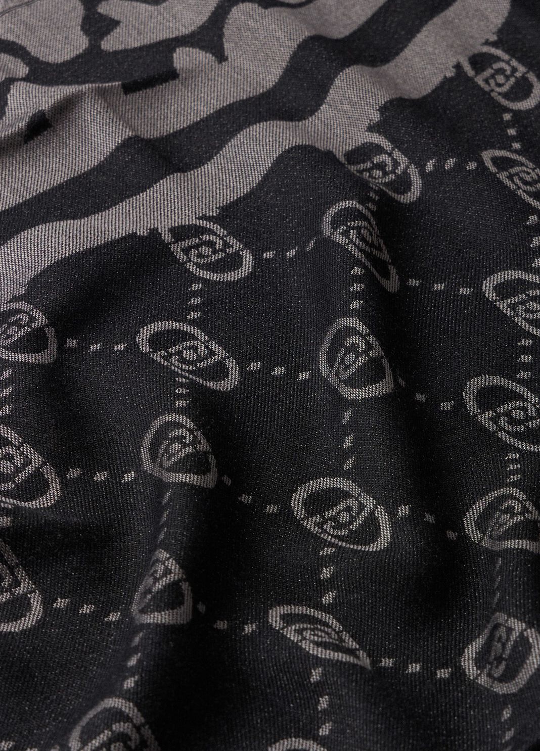 Shawl with logo black Liu Jo - large image number 4