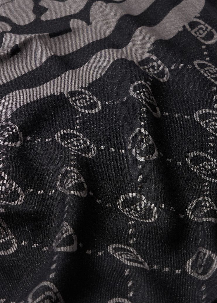 Shawl with logo black Liu Jo - large image number 4 Shawl with logo black Liu Jo - large image number 4