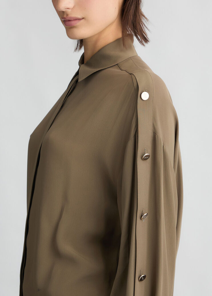 Crêpe de chine shirt khaki green Liu Jo - medium Crêpe de chine shirt khaki green Liu Jo - medium
