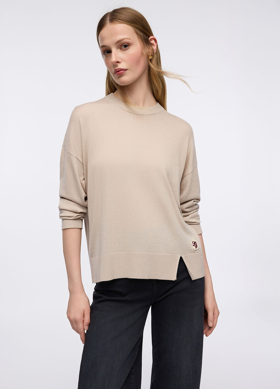 Wool-blend jumper dark beige Liu Jo - large image number 0