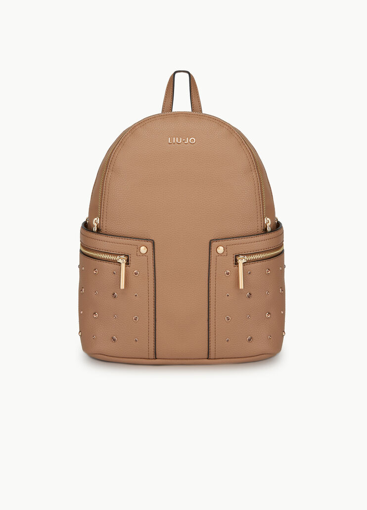 Backpack with jewel studs Walnut Liu Jo - large image number 0