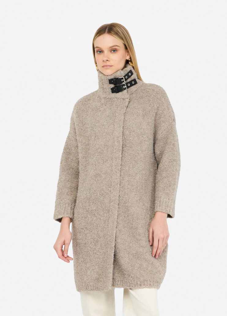 Bouclé knit coat dark beige Liu Jo - medium Bouclé knit coat dark beige Liu Jo - medium