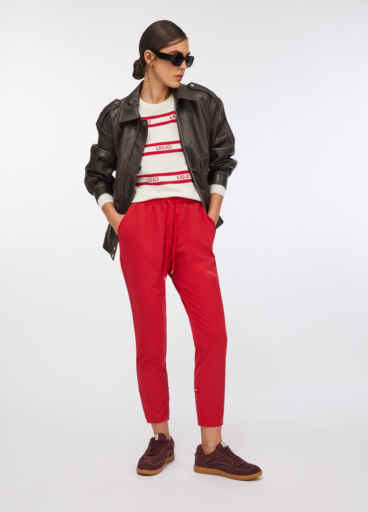 Joggers with drawstring cherry red Liu Jo - medium